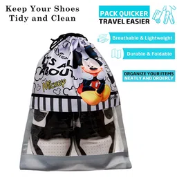 Kuber Industries Grey Set Of 18 Mickey Mouse Printed Shoe Organizer-89