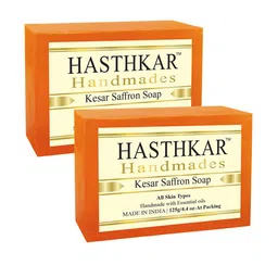 Hasthkar Handmades Set of 2 Kesar Saffron Soaps with Coconut Oil & Glycerin - 125g each-41