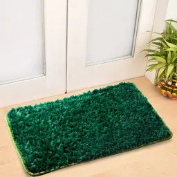 Arrabi Set Of 2 Green Solid Synthetic Floor Mats-image-5