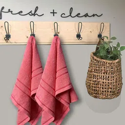 YK Pink Sandy 100% cotton 2 Piece Hand Towel Set, 380 GSM-image-60