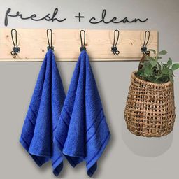 YK Kids Blue Sandy 100% cotton 2 Piece Hand Towel Set, 380 GSM-18