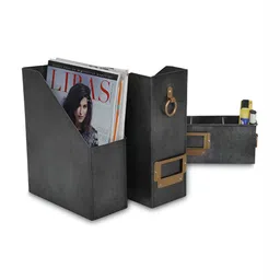 Living With Elan Black 2 Pieces Reusable Metal Magazine Organiser-image-81