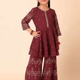 Miss Indya Ethnic Motifs Printed Sequinned Kurta with Sharara-picture-33