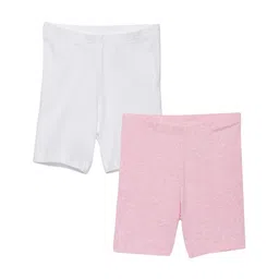 Charm n Cherish 2 Girls Pink Skinny Fit Training or Gym Shorts-image-96