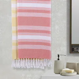 Arrabi Set Of 2 Striped 210 GSM Cotton Bath Towels-87
