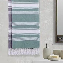 Arrabi Set Of 2 Striped 210 GSM Cotton Bath Towels-27