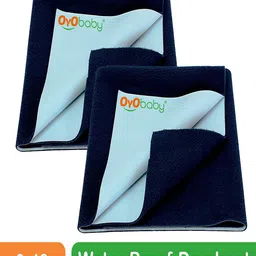 OyO Baby Infants Navy Blue 2 Pieces Cotton Baby Baby Bed Protector-image-10