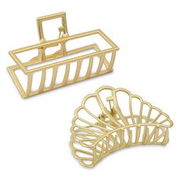 ToniQ Women Gold-Toned Set of 2 Claw Clip-image-34