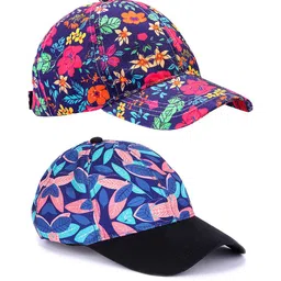 Knotyy Pack Of 2 Printed Canvas Snapback Cap-44