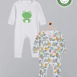 Broon Infant Boys Grey Printed Organic Cotton Pack of 2 Sleepsuit-image-62
