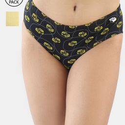 Wear Equal Women Pack of 2 Yellow & Black Printed Hipster Briefs-image-35