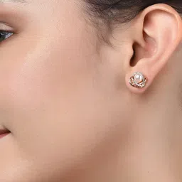 Zaveri Pearls Gold-Toned & White Circular Studs Earrings Set of 2 image 5