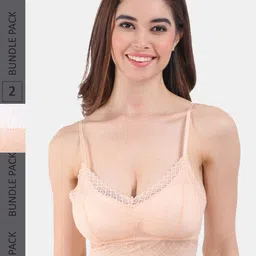 Amour Secret Pack Of 2 Lightly Padded Seamless Bralette Bra PD601_Pch_Wht-picture-19