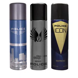 Police Men Set of 3 Deodorants Light Blue, Wings Titanium & Icon - 200ml each-11