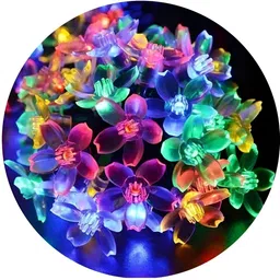 ENORMITY Yellow & Pink Flower Shape String Lights image 1