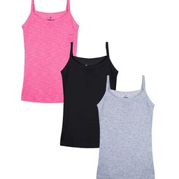 KiddoPanti Girls Pack Of 3 Pure Cotton Camisoles-picture-38