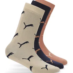 PUMA Men Pack of 3 Logo Printed Cotton Crew Socks-28