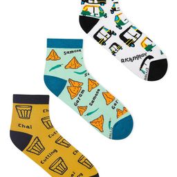 Dynamocks Unisex Pack Of 3 Patterned Ankle Length Socks image 1