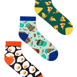 Dynamocks Unisex Pack Of 3 Patterned Ankle Length Socks image 1