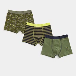 mothercare Infant Boys Pack Of 3 Printed Cotton Trunks 410266505009-25