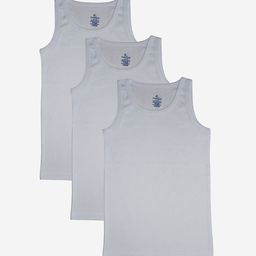 KiddoPanti Boys White Pack Of 3 Solid Innerwear Vests-image-61