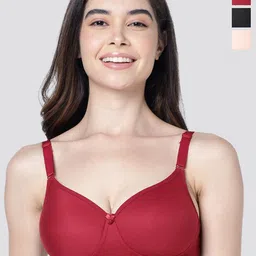 Kalyani Cherry Pack Of 3 Full Coverage Lightly Padded Everyday Bra- All Day Comfort-33