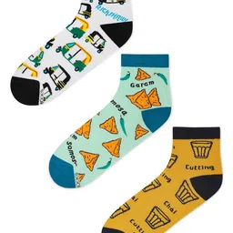 Dynamocks Unisex Pack Of 3 Patterned Ankle Length Socks image 2