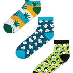 Dynamocks Unisex Pack Of 3 Patterned Ankle-length Socks image 2