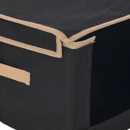 Kuber Industries Pack Of 3 Black Organizers With Handle & Lid image 5