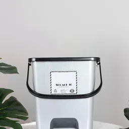 Kuber Industries Grey 3 Pieces Pedal Dustbins 10 L Each-57