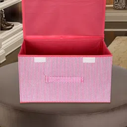 Kuber Industries Pink & White 3 Pieces Printed Non-Woven Drawer Storage Organisers-5