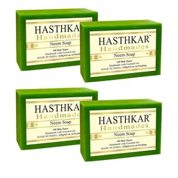 Hasthkar Set of 4 Handmade Neem Soap for All Skin Types - 125 g Each-90
