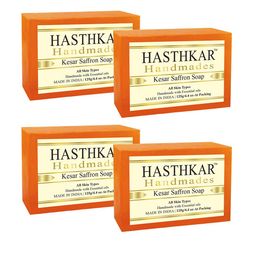 Hasthkar Handmades Set of 4 Kesar Saffron Soaps with Coconut Oil & Glycerin - 125g each-16