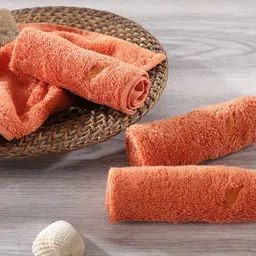MASPAR Orange Pack of 4 Solid 550 GSM Face Towel-20