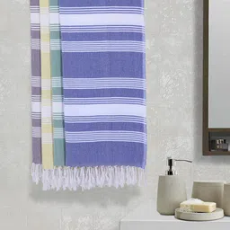 Arrabi Set Of 4 Striped 210 GSM Cotton Bath Towels-73