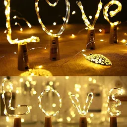 ENORMITY 4-Pcs Yellow Rice Shaped  Cork LED String Lights-21