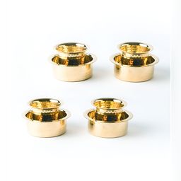 Ekhasa Gold-Toned 8 Pieces Brass Glossy Dabara Set-image-1