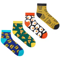 Dynamocks Unisex Pack Of 4 Patterned Ankle Length Socks image 2