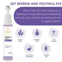 7 DAYS Set of 4 Aloe Vera Under Eye Cream With Vitamin E to Reduce Dark Circles-15ml Each image 2
