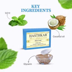 Hasthkar Set of 4 Mint Handmade Soaps for All Skin Types - 125 g Each image 5