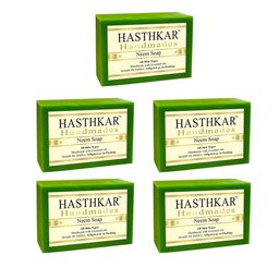 Hasthkar Set of 5 Handmade Neem Soap for All Skin Types - 125 g Each-22