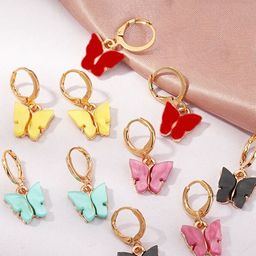 Pinapes Unisex Set Of 6 Butterfly Hoop Earrings-12