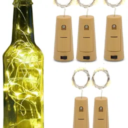 ENORMITY 5Pcs Yellow & Brown Rice Shape Cork String Light-50