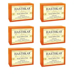 Hasthkar Handmades Set of 6 Kesar Saffron Soaps with Coconut Oil & Glycerin - 125g each-44