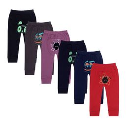 Superminis Kids Pack Of 6 Printed Cotton Mid-Rise Lounge Pants-picture-54