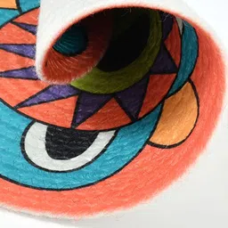 HOMADORN Blue & Green 6 Pieces Ethnic Motifs Round Table Placemats-11