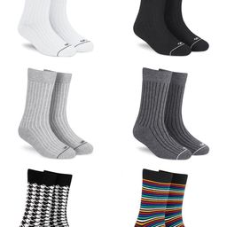 Dynamocks Unisex Pack of 6 Patterned Calf Length Socks-image-36