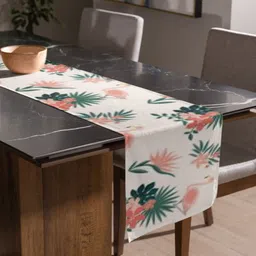 THEYAYACAFE White & Green 7 Pieces Floral Cotton Table Placemats With Runners-24