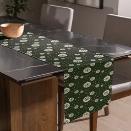 THEYAYACAFE Red & Green Floral Cotton Table Placemats & Table Runner-49