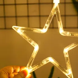 ENORMITY Yellow & White Star Shape Bulb String Lights image 4